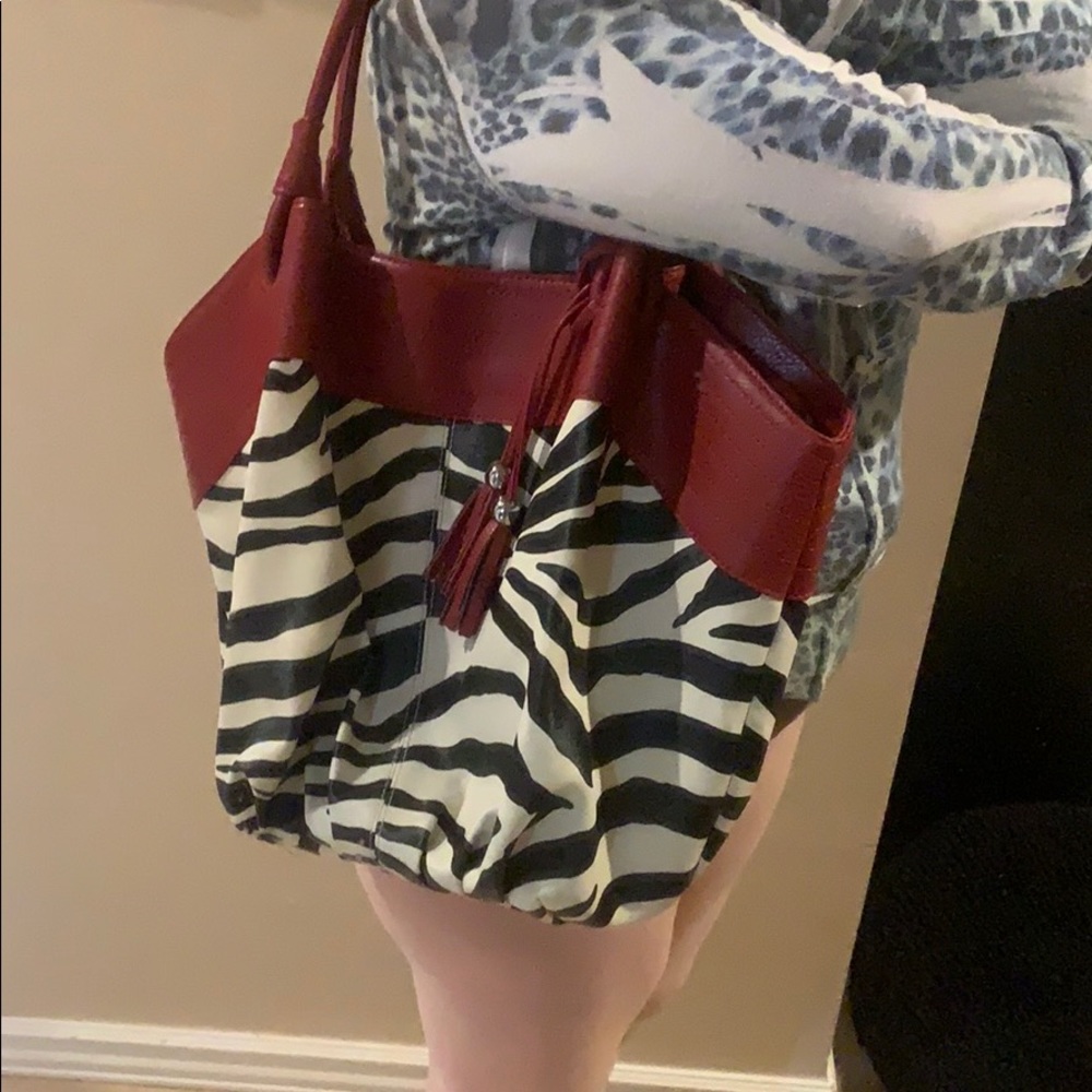 Red & zebra bag